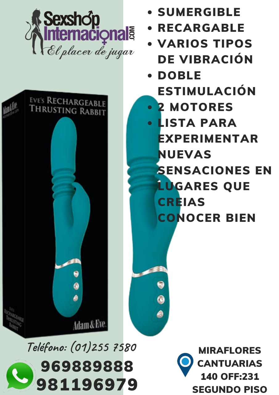 VIBRADOR SOFISTICADO-DOBLE ESTIMULACION-RABBIT -DE SILICONA - CON MOVIMIENTO-SEXSHOP LIMA 